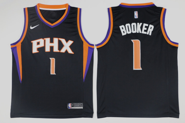 Men Phoenix Suns 1 Booker Black Game Nike NBA Jerseys